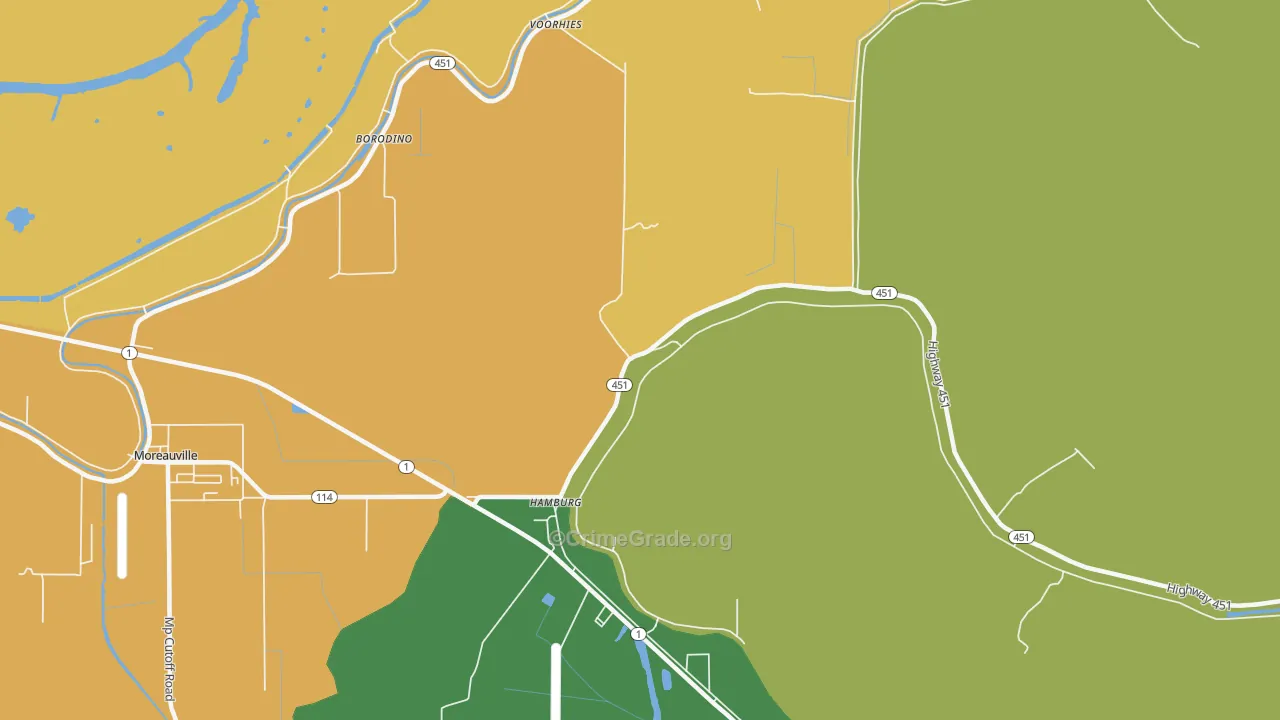 Hamburg, LA Map of Vandalism Rates