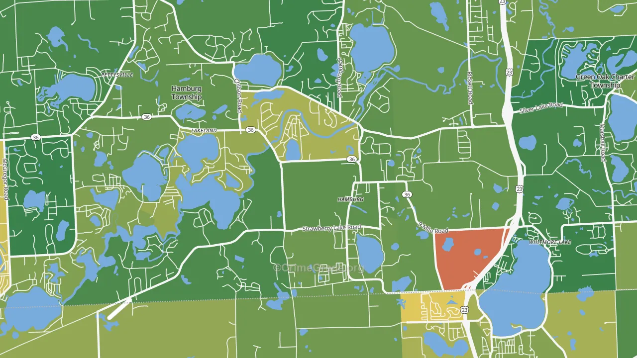 Hamburg, MI Map of Vandalism Rates