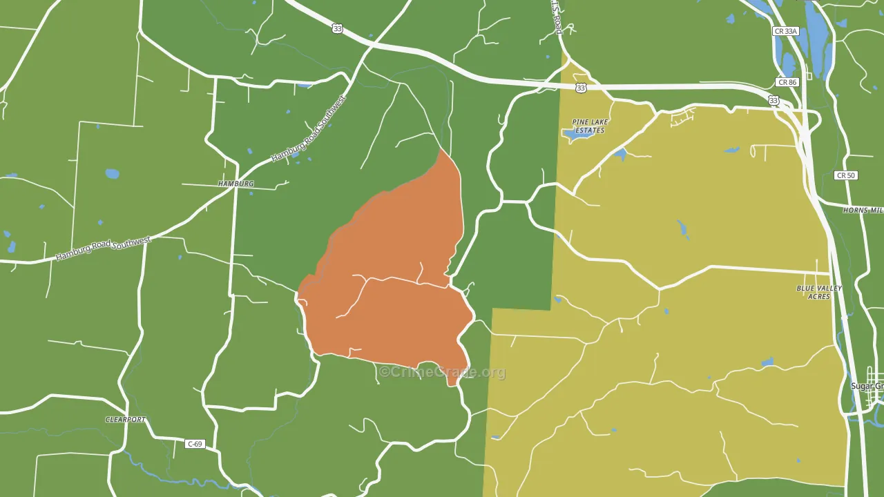 Hamburg, OH Map of Vandalism Rates
