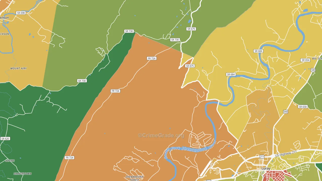 Hamburg, VA Map of Vandalism Rates