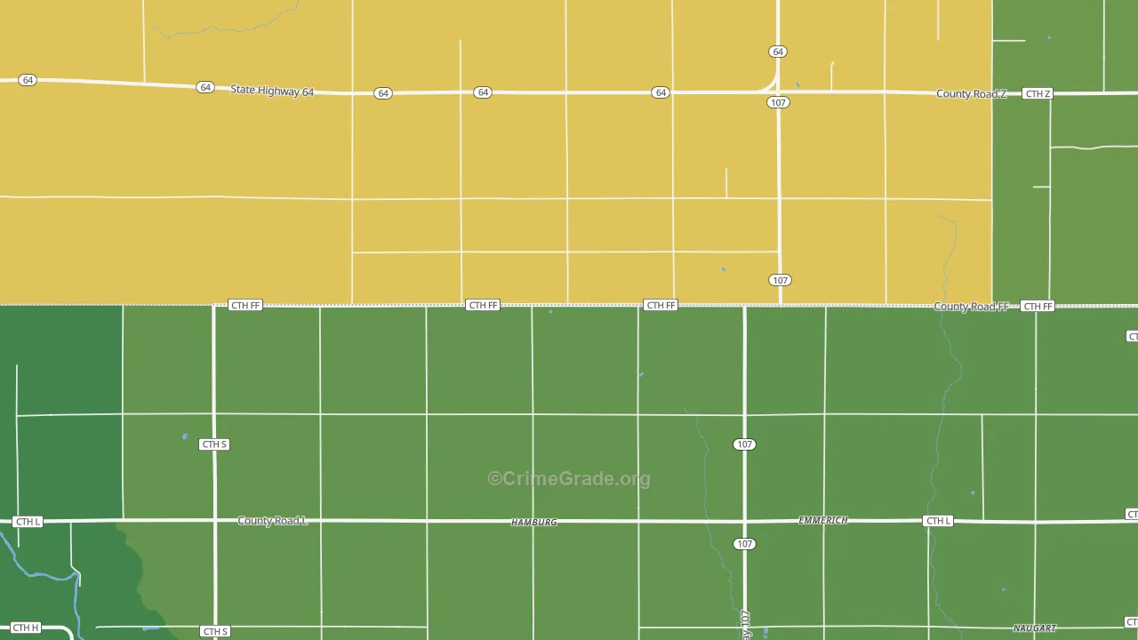 Hamburg, WI Map of Vandalism Rates