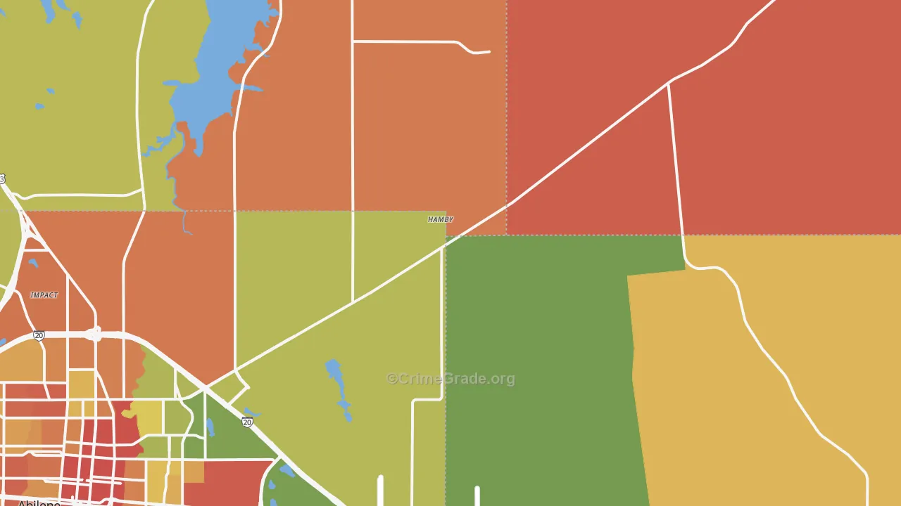 Hamby, TX Map of Vandalism Rates