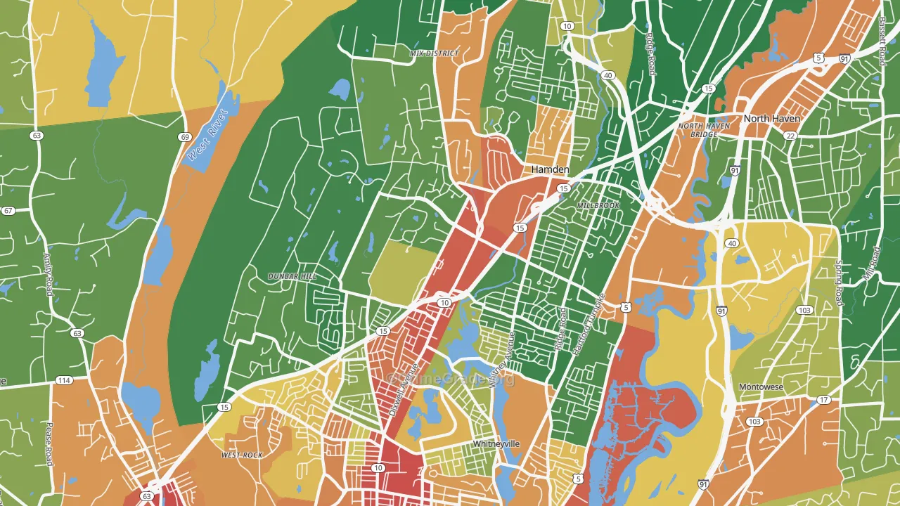 Hamden, CT Map of Vandalism Rates