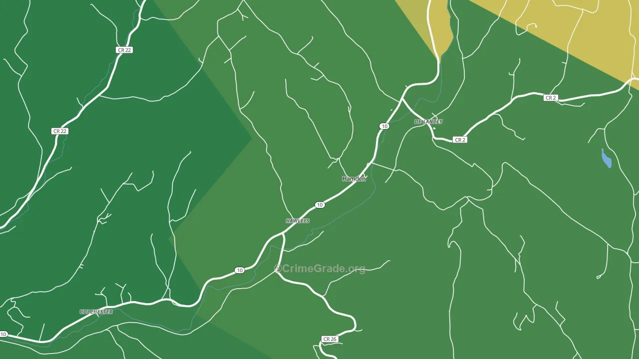 Hamden, NY Map of Vandalism Rates