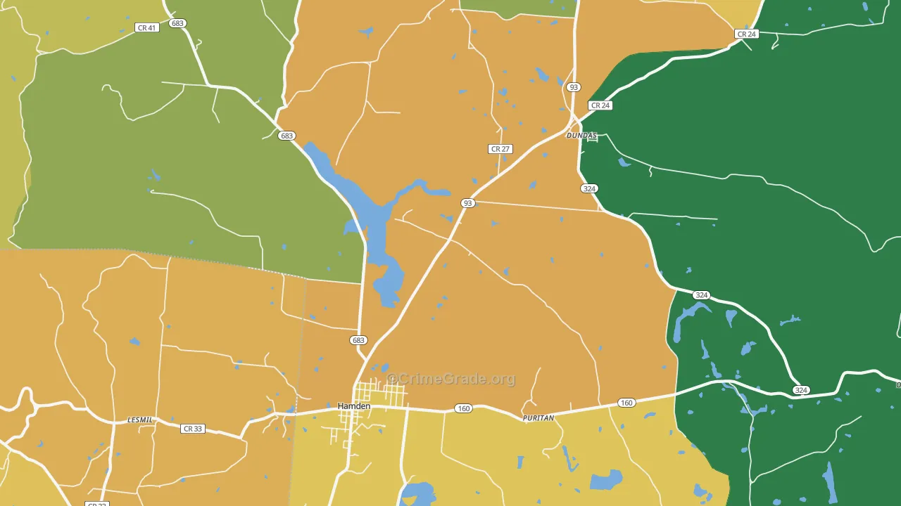 Hamden, OH Map of Vandalism Rates