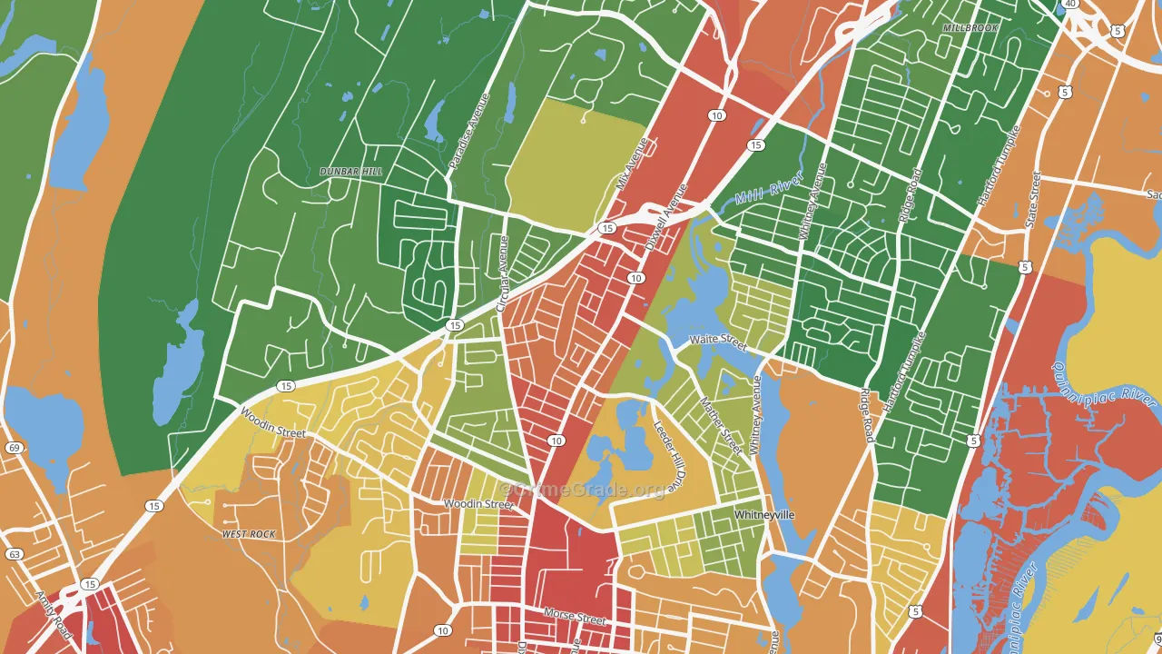 Hamden Plains, Hamden, CT Map of Vandalism Rates
