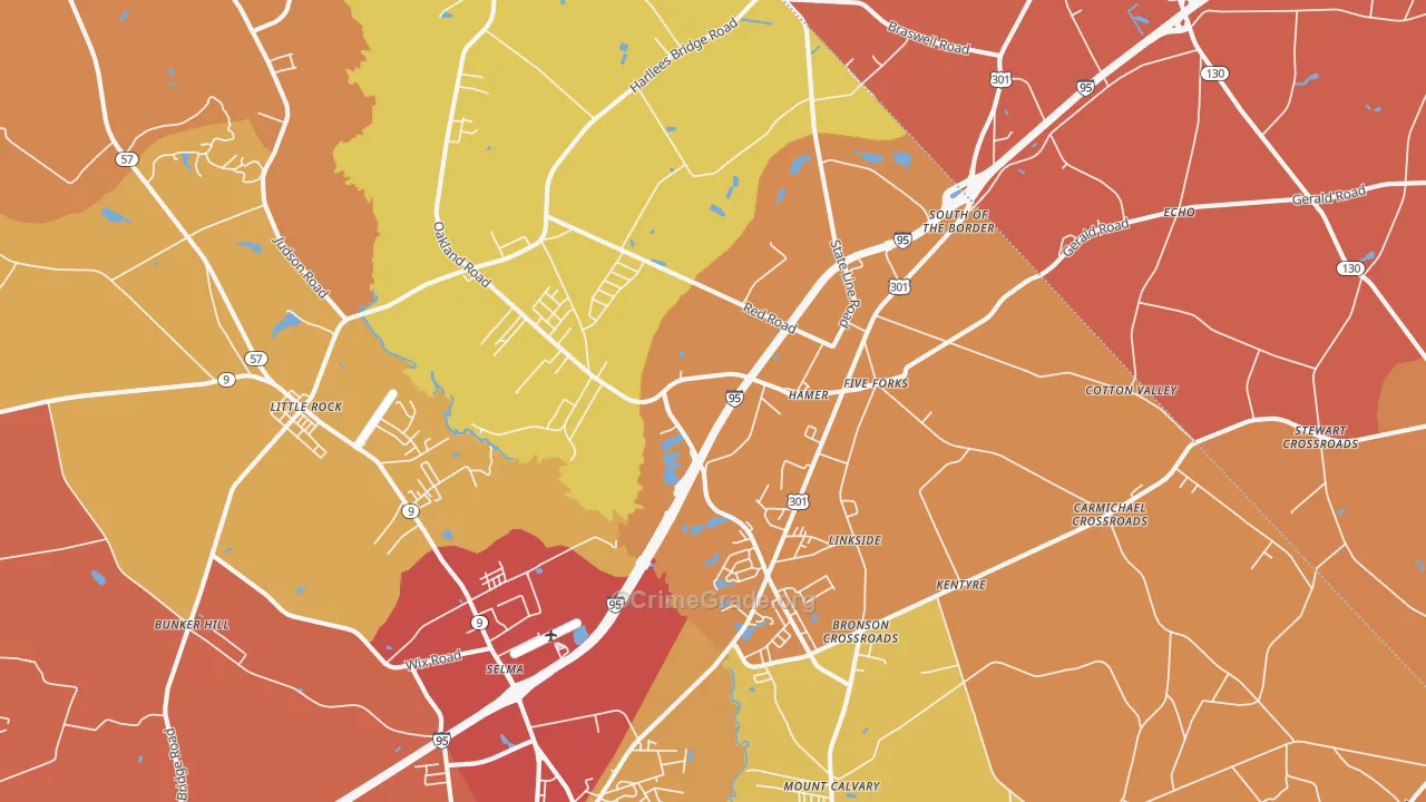 Hamer, SC Map of Vandalism Rates