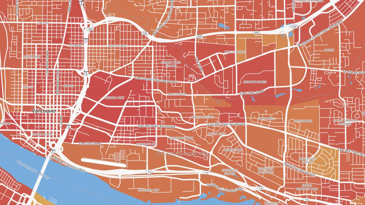 Hamey Heights, Vancouver, WA Map of Vandalism Rates
