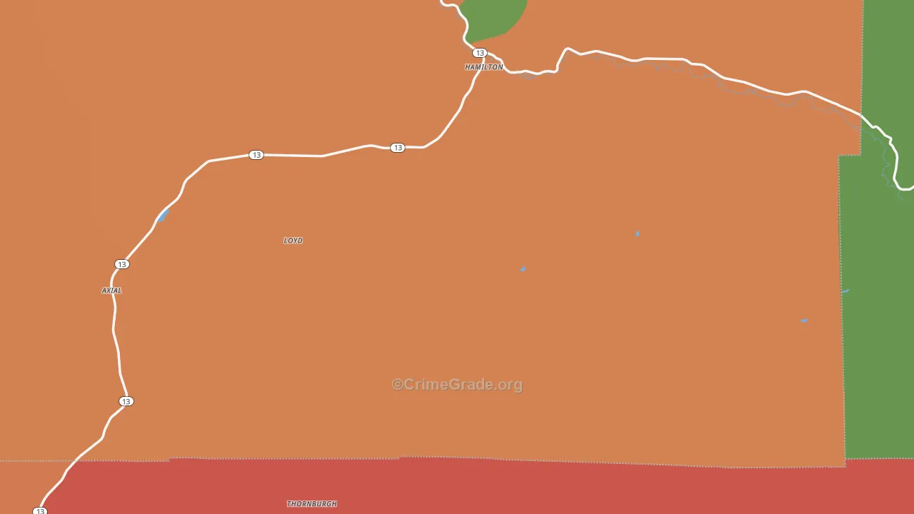 Hamilton, CO Map of Vandalism Rates