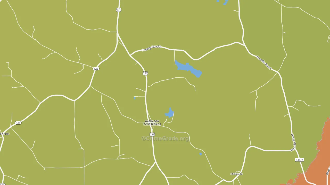 Hamilton Crossroads, AL Map of Vandalism Rates