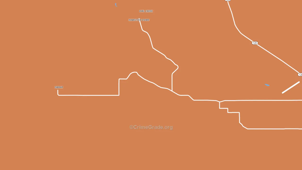 Hamilton Dome, WY Map of Vandalism Rates