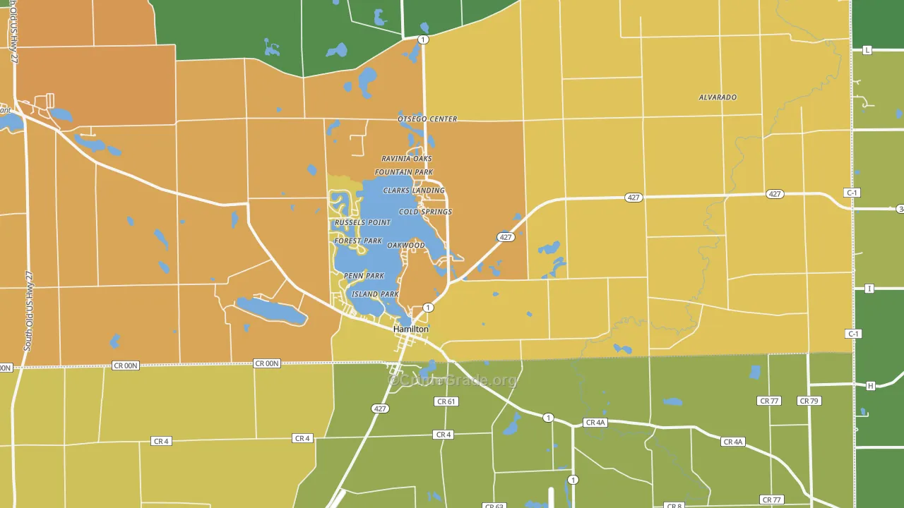 Hamilton, IN Map of Vandalism Rates