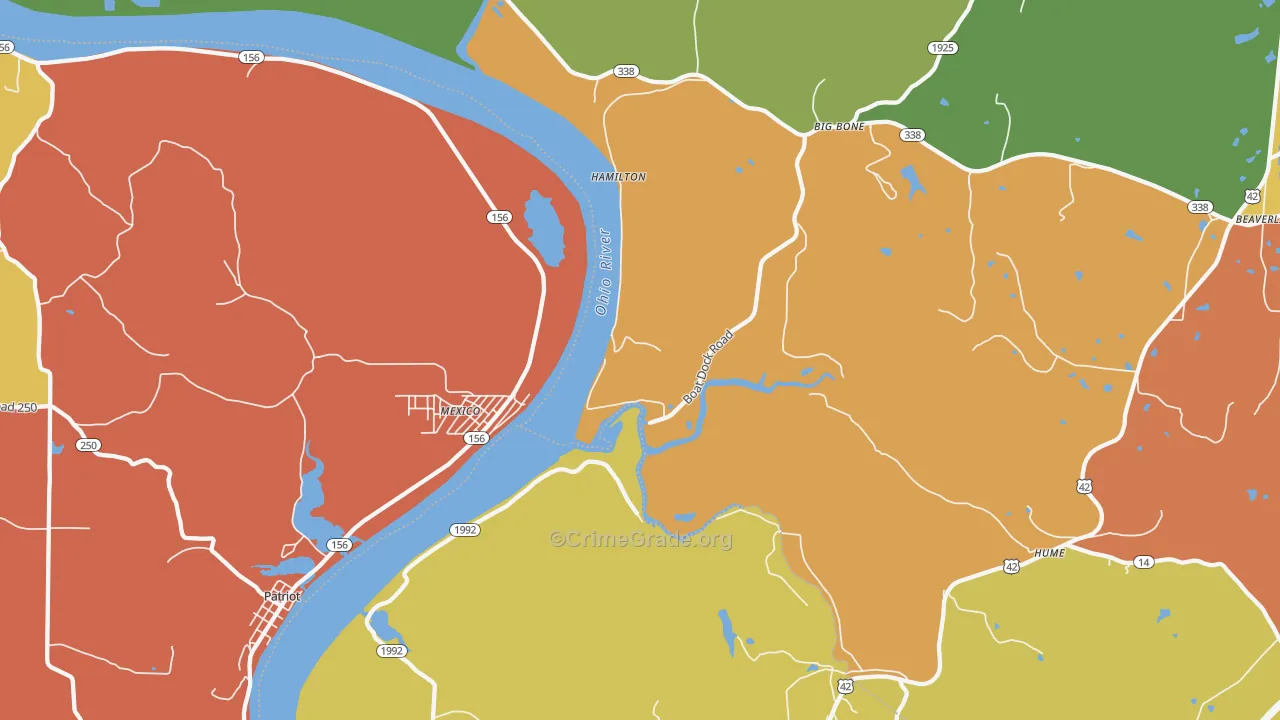 Hamilton, KY Map of Vandalism Rates