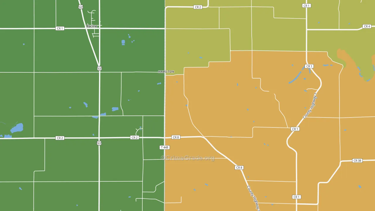 Hamilton, MN Map of Vandalism Rates