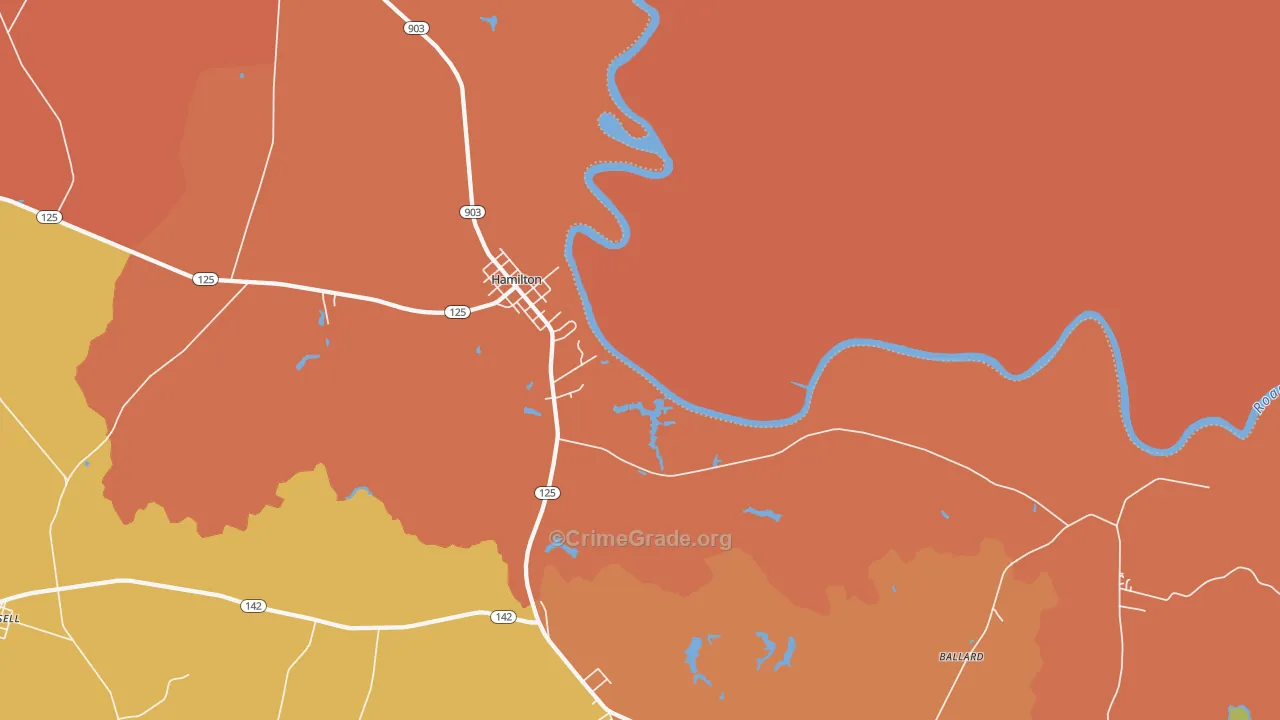 Hamilton, NC Map of Vandalism Rates