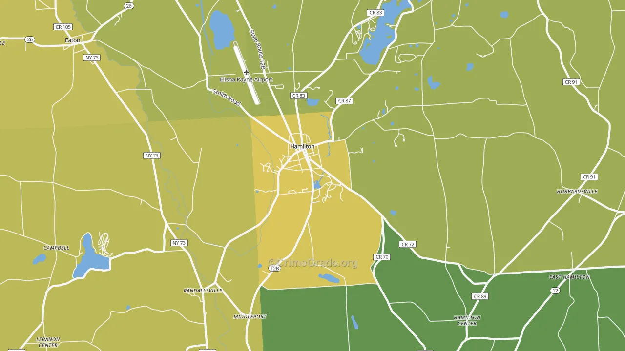 Hamilton, NY Map of Vandalism Rates