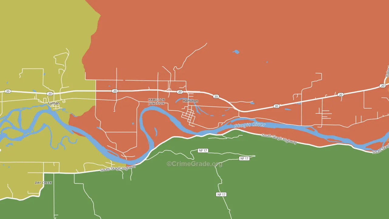 Hamilton, WA Map of Vandalism Rates