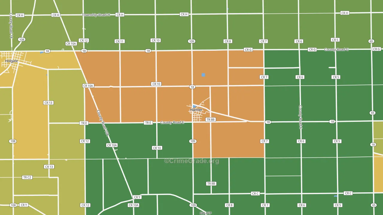 Hamler, OH Map of Vandalism Rates