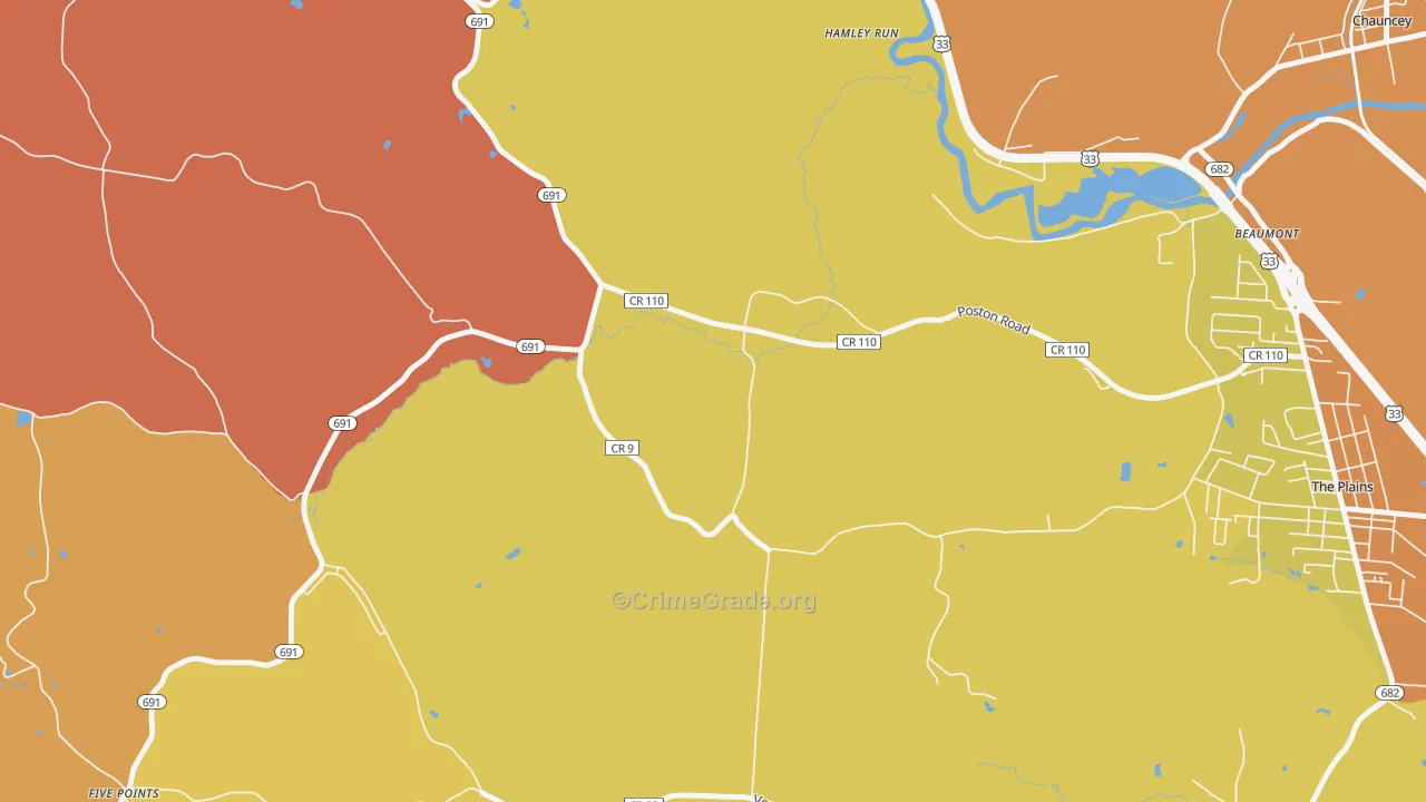 Hamley Run, OH Map of Vandalism Rates