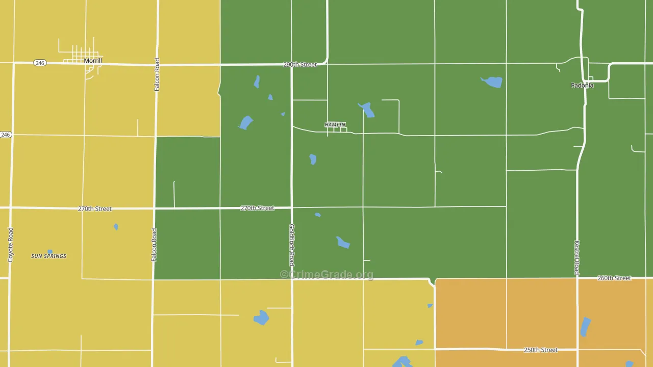 Hamlin, KS Map of Vandalism Rates