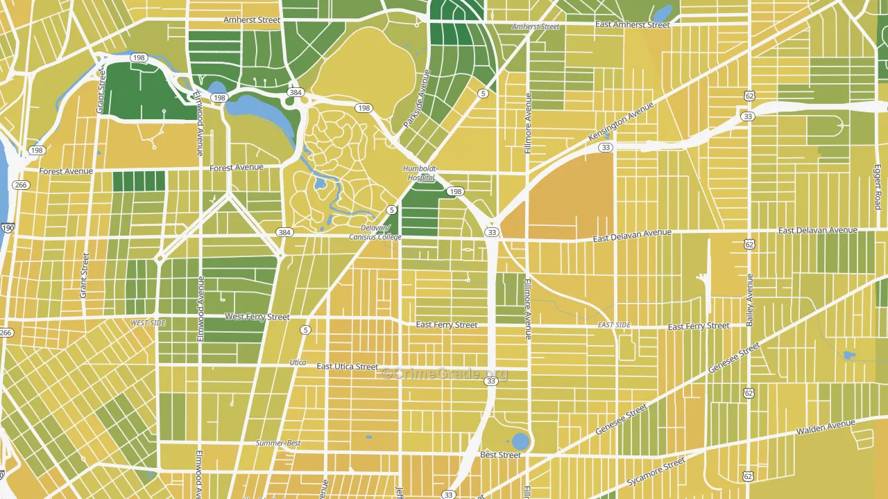 Hamlin Park, Buffalo, NY Map of Vandalism Rates