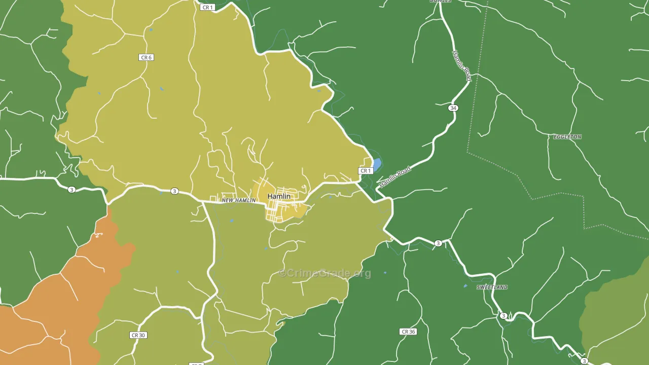 Hamlin, WV Map of Vandalism Rates