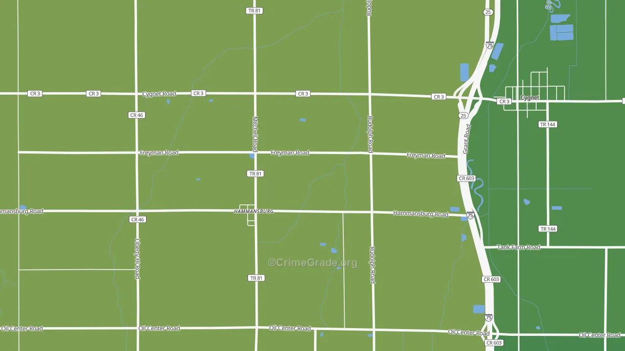 Hammansburg, OH Map of Vandalism Rates