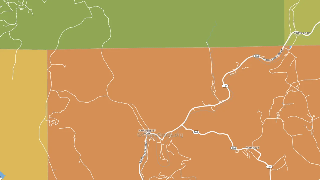 Hammersley Fork, PA Map of Vandalism Rates