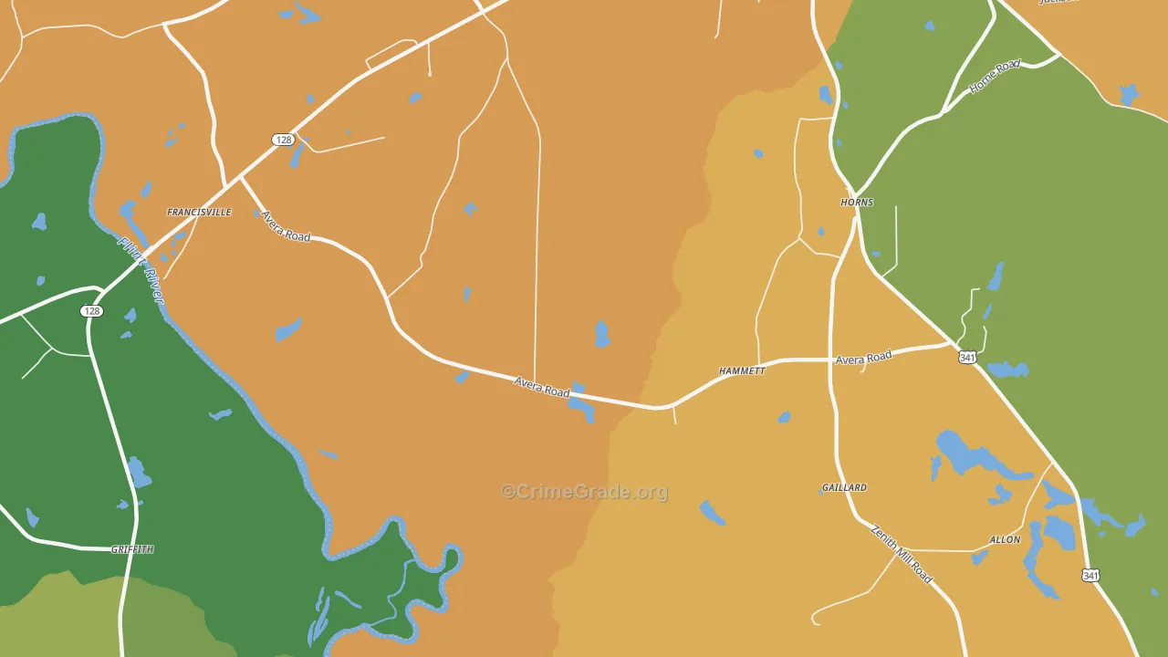 Hammett, GA Map of Vandalism Rates