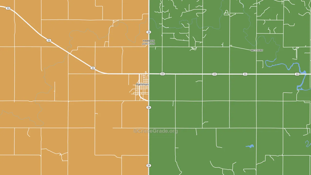 Hammon, OK Map of Vandalism Rates