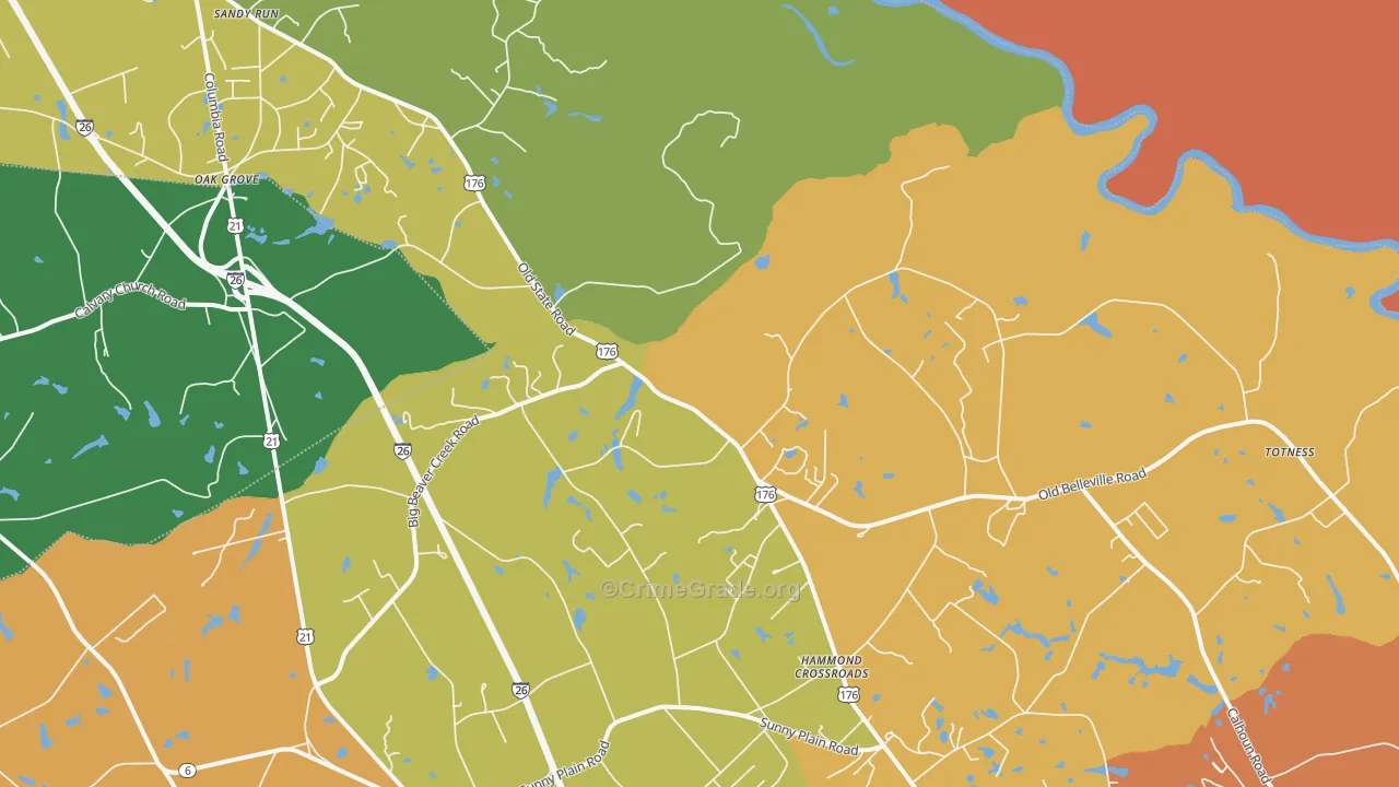 Hammond Crossroads, SC Map of Vandalism Rates