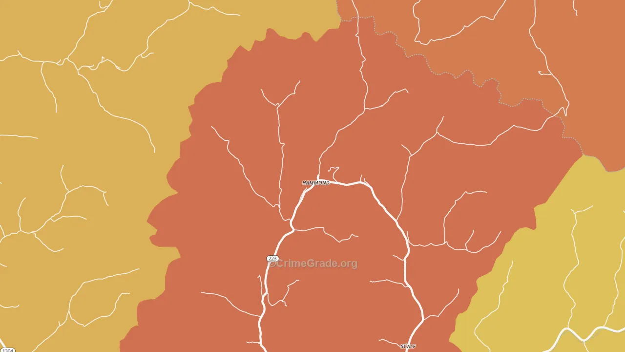 Hammond, KY Map of Vandalism Rates