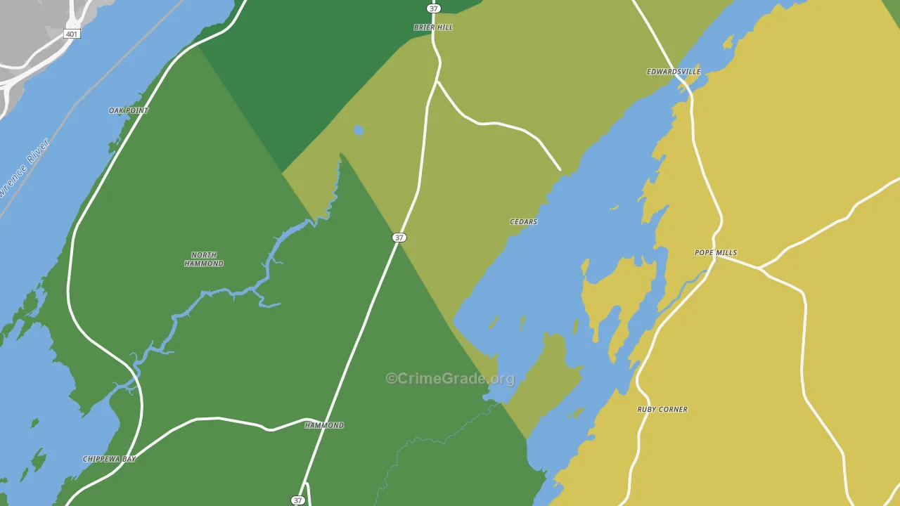 Hammond, NY Map of Vandalism Rates