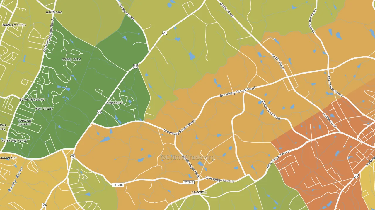Hammond, SC Map of Vandalism Rates