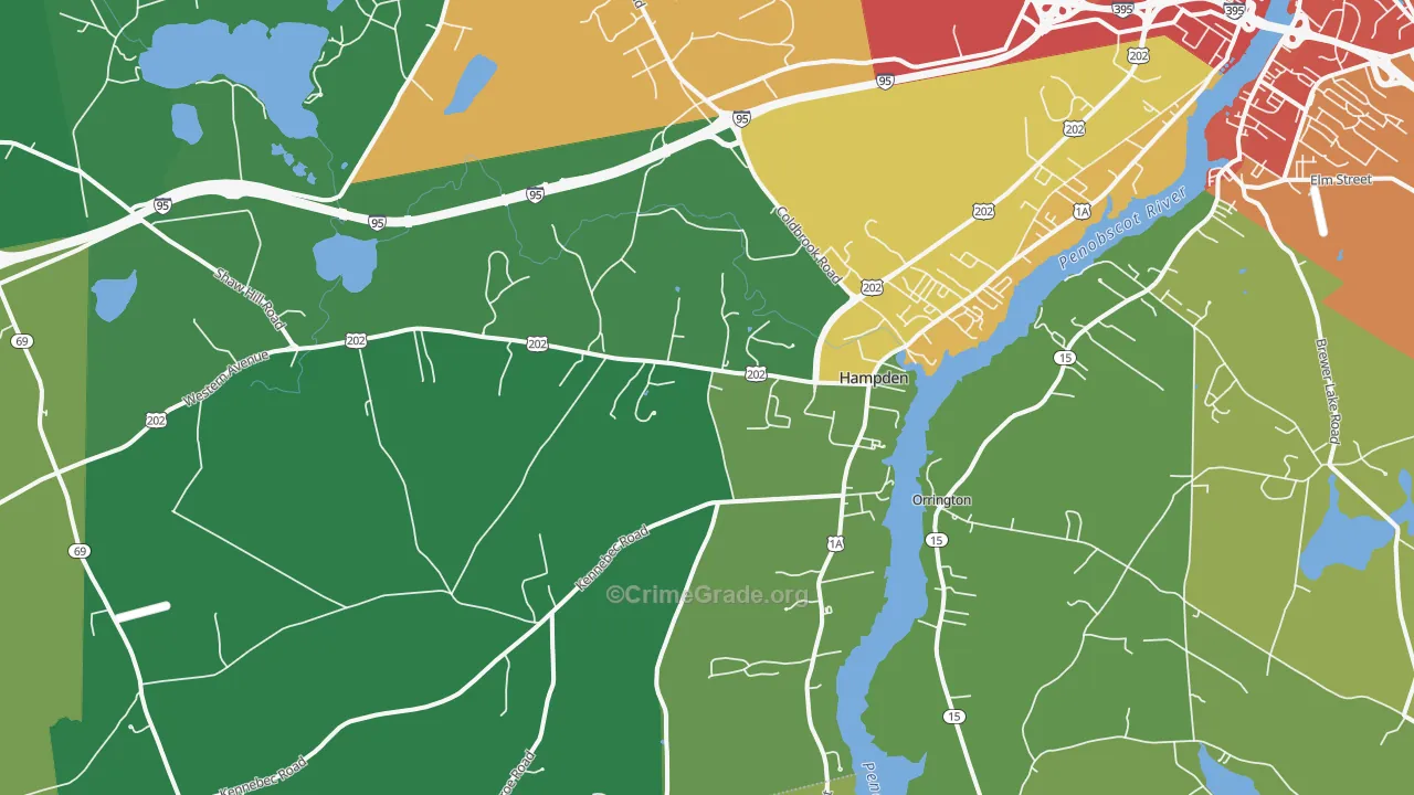 Hampden, ME Map of Vandalism Rates