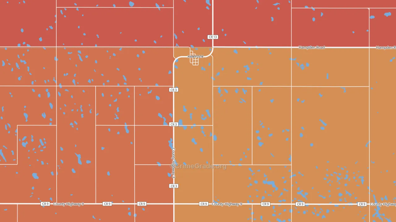 Hampden, ND Map of Vandalism Rates