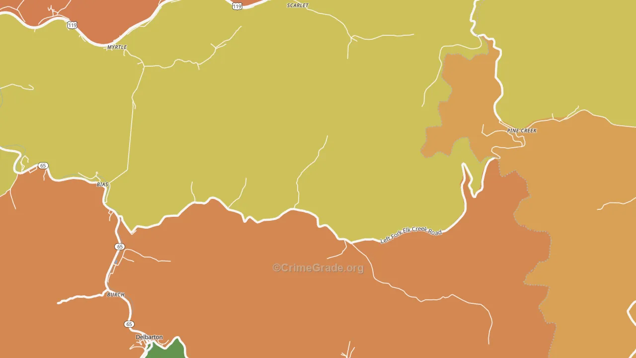Hampden, WV Map of Vandalism Rates