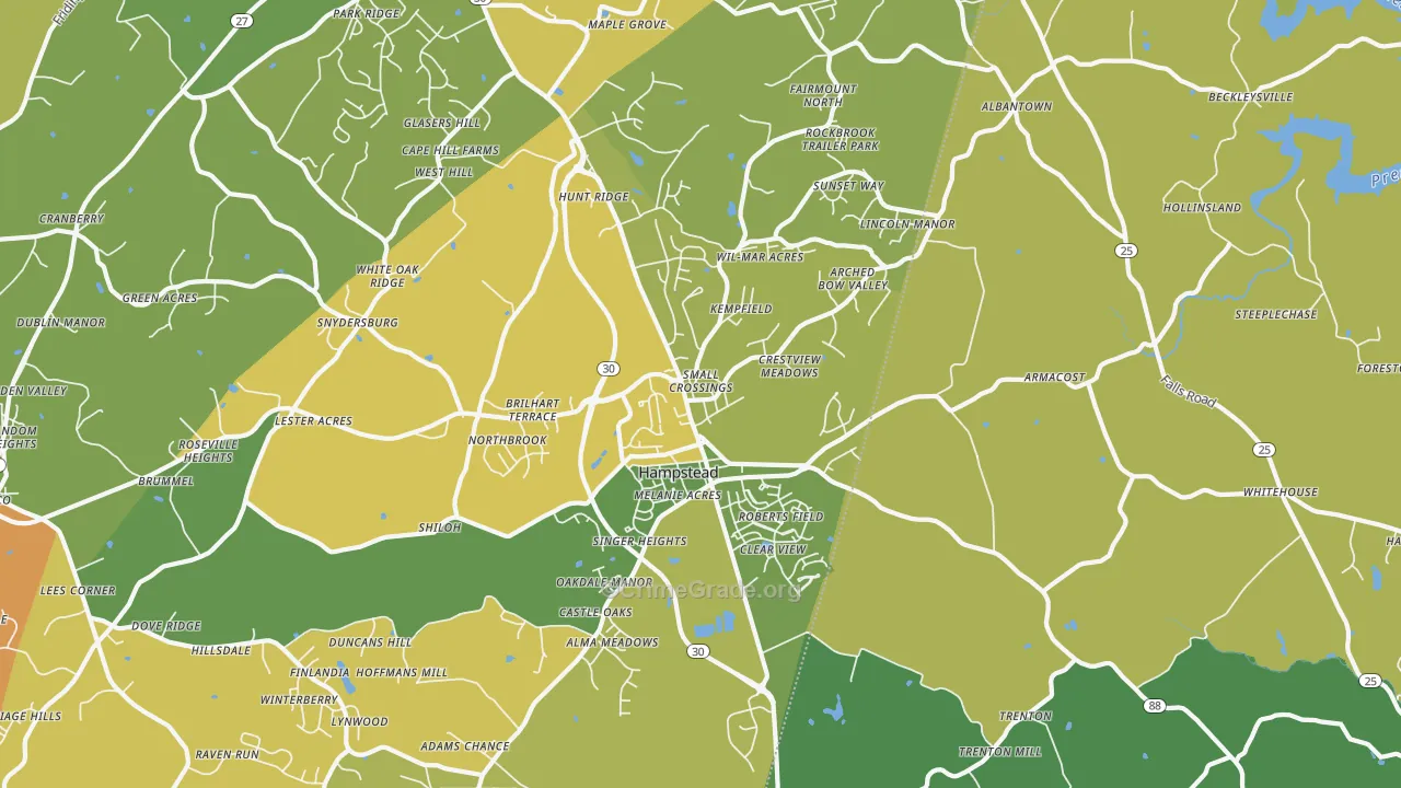 Hampstead, MD Map of Vandalism Rates