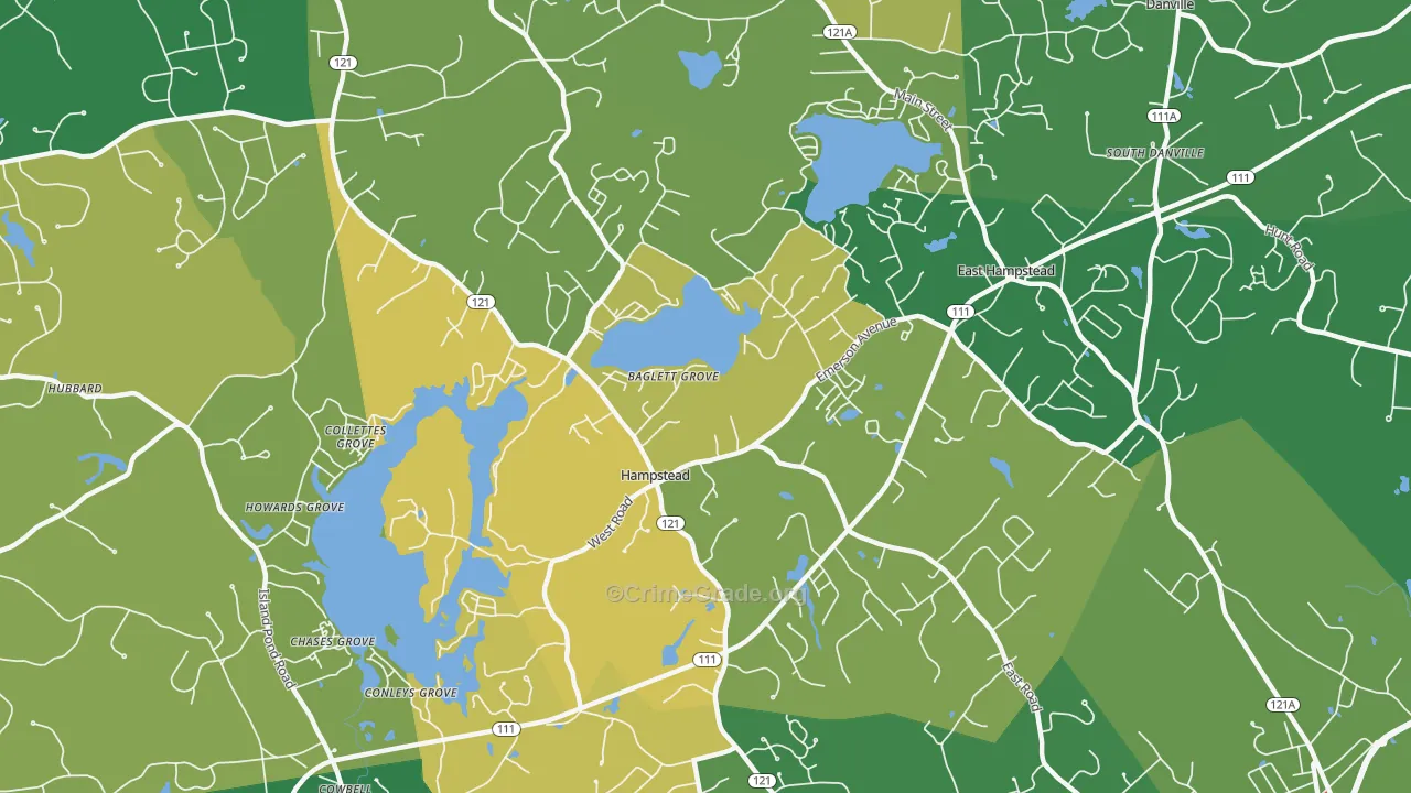 Hampstead, NH Map of Vandalism Rates