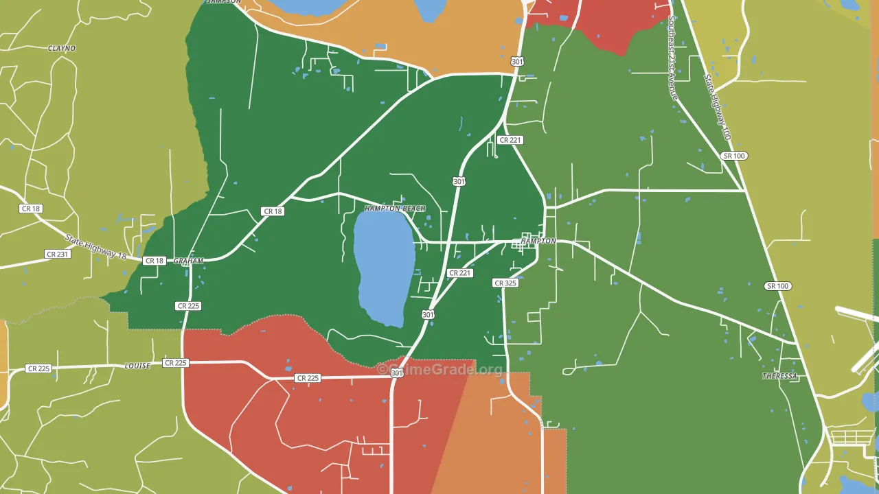 Hampton, FL Map of Vandalism Rates