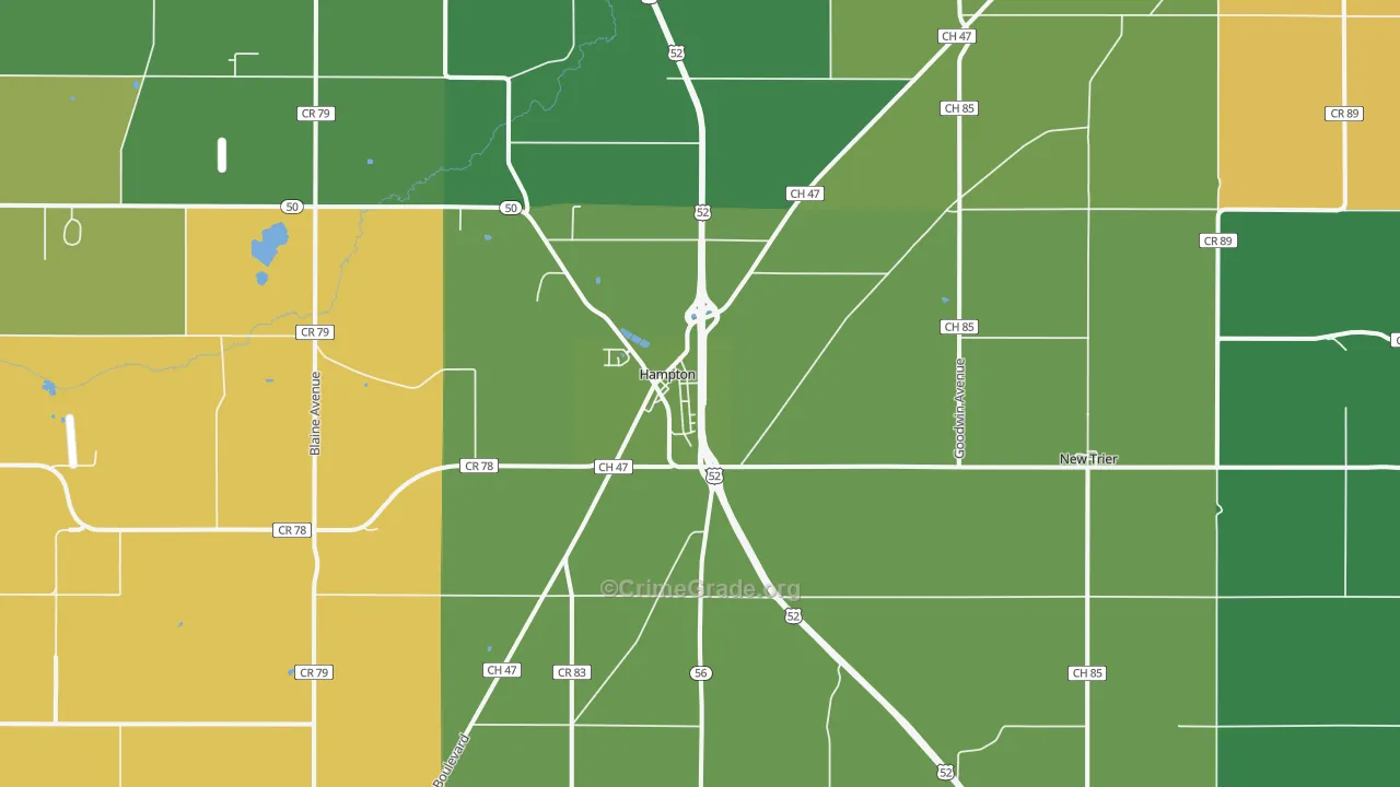 Hampton, MN Map of Vandalism Rates