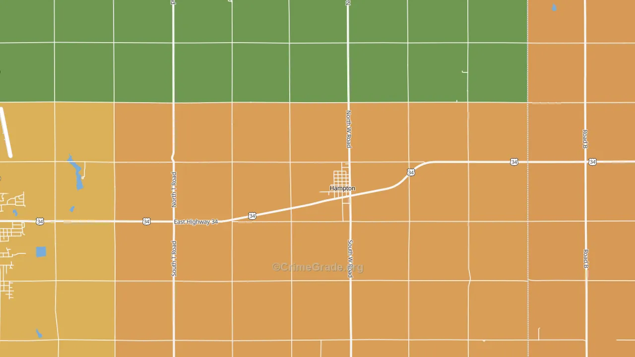 Hampton, NE Map of Vandalism Rates