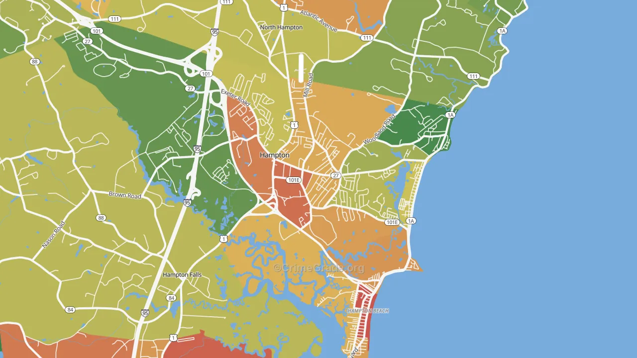 Hampton, NH Map of Vandalism Rates