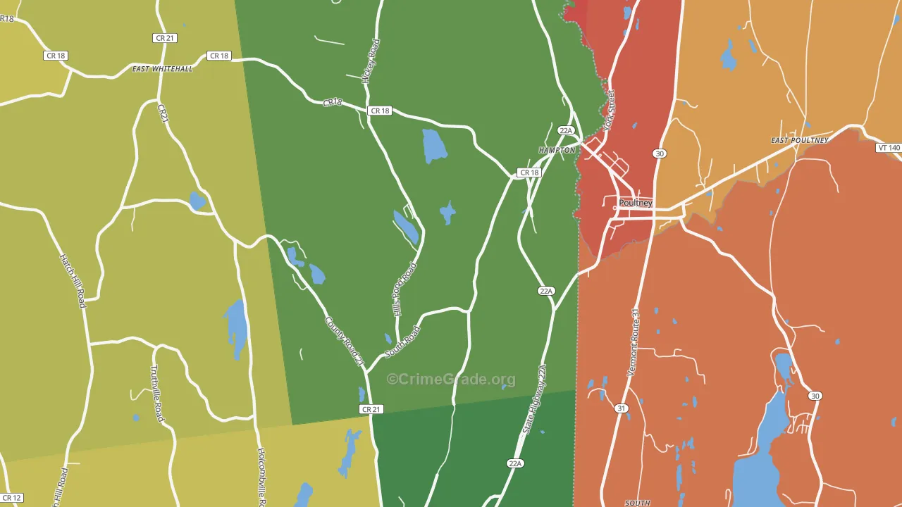 Hampton, NY Map of Vandalism Rates