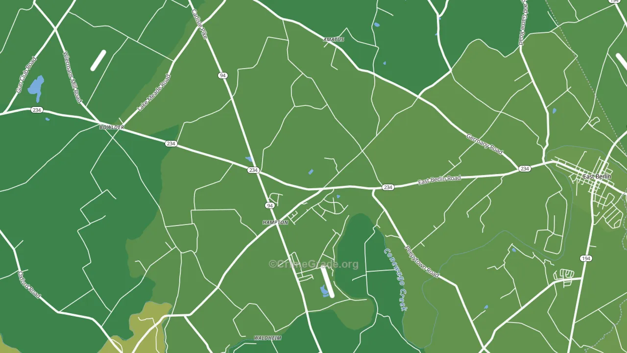 Hampton, PA Map of Vandalism Rates