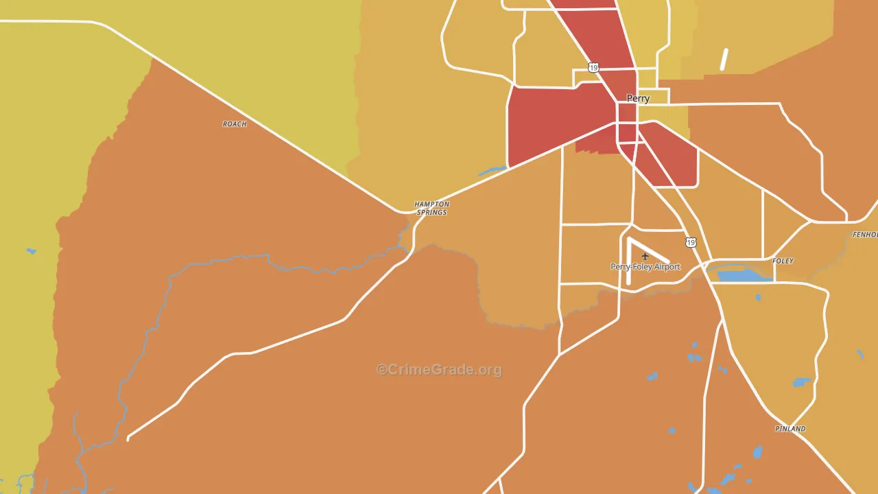 Hampton Springs, FL Map of Vandalism Rates