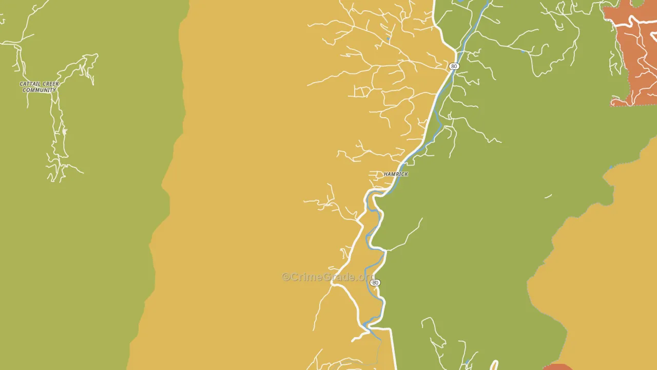 Hamrick, NC Map of Vandalism Rates