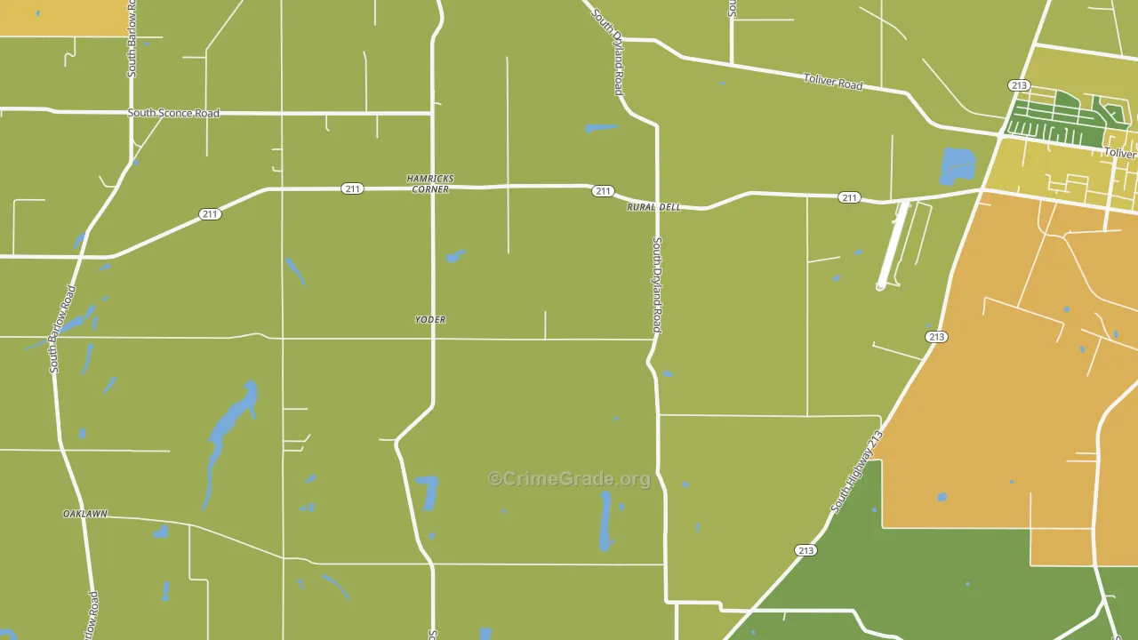 Hamricks Corner, OR Map of Vandalism Rates