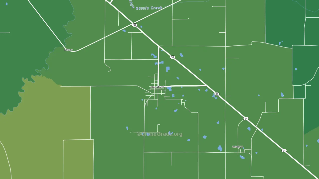 Hanaford, IL Map of Vandalism Rates