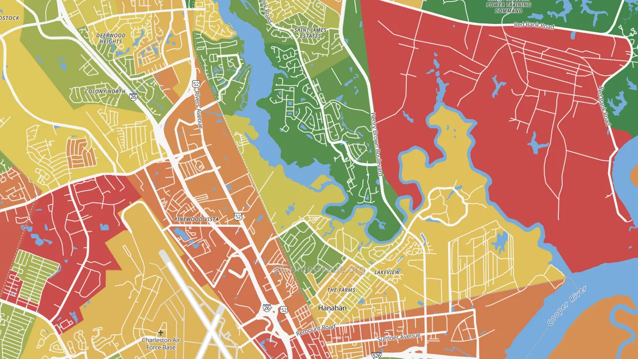 Hanahan, SC Map of Vandalism Rates